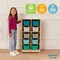 10 Cubby Mobile Tray Cabinet with 10 Scoop Front Storage Bins